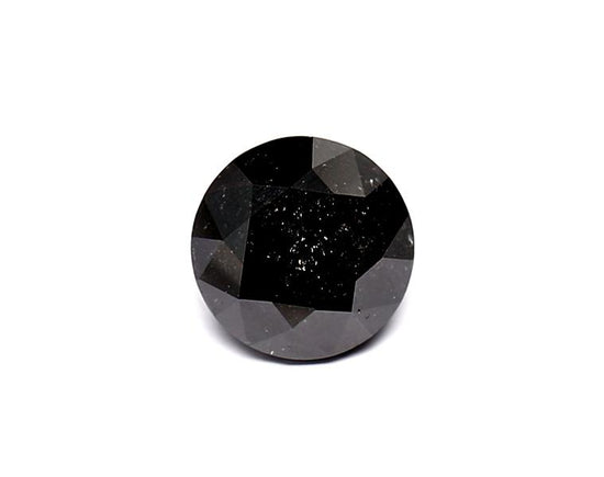 1.73 Carat Natural Black Round Diamond GIA