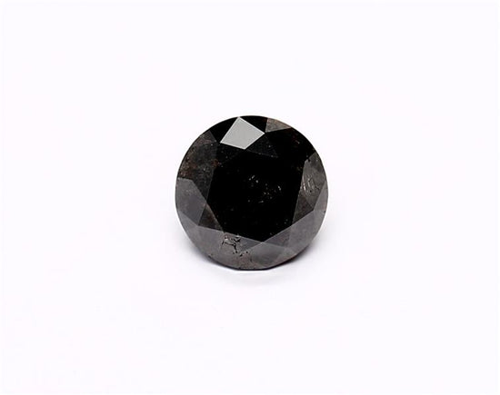 1.08 Carat Natural Black Round Diamond GIA