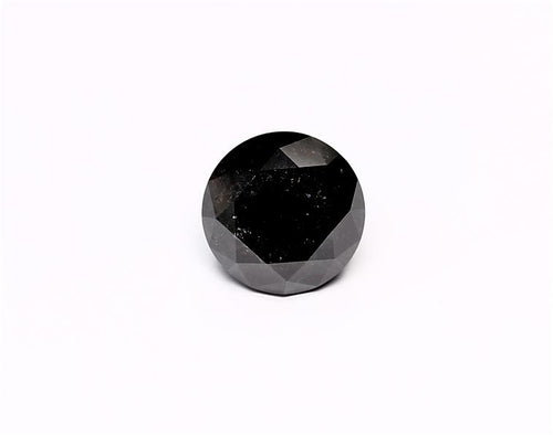 3.48 Carat Natural Black Round Diamond GIA