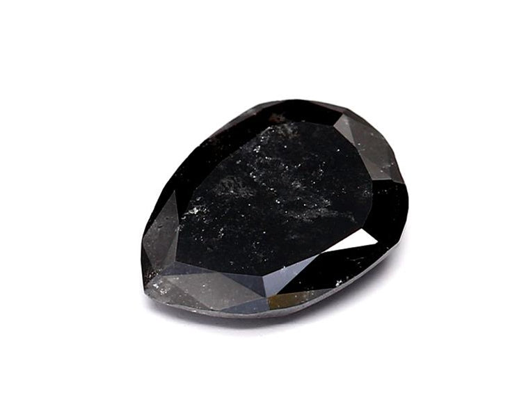 0.96 Carat Natural Black Pear Diamond GIA