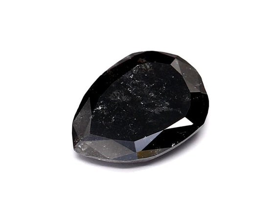0.96 Carat Natural Black Pear Diamond GIA