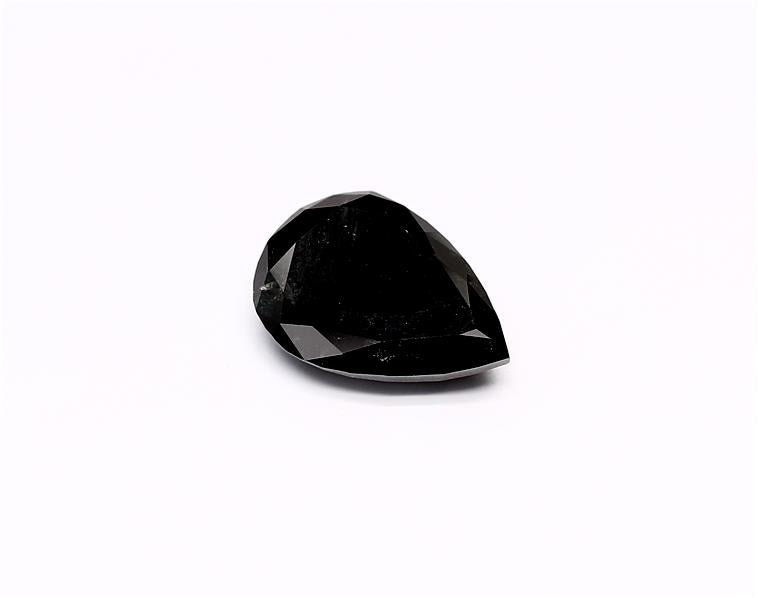 3.51 Carat Natural Black Pear Diamond GIA