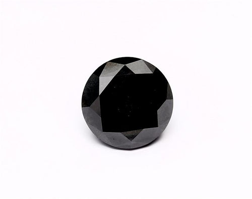 6.85 Carat Natural Black Round Diamond GIA