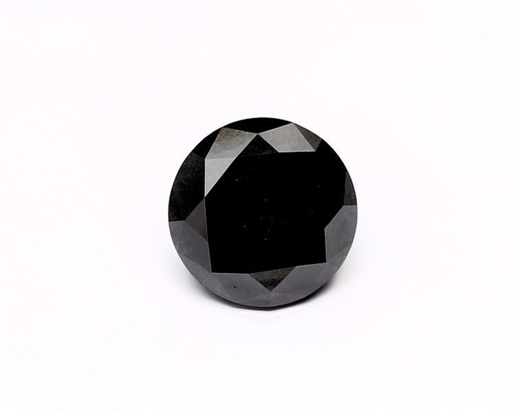 6.85 Carat Natural Black Round Diamond GIA