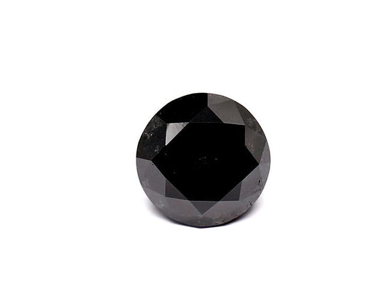 1.81 Carat Natural Black Round Diamond GIA