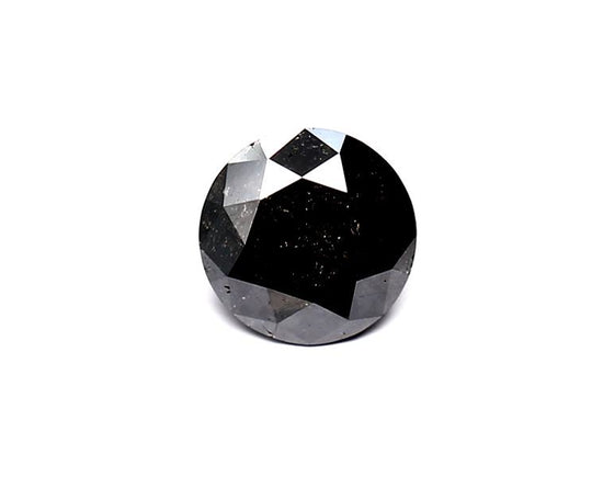1.39 Carat Natural Black Round Diamond GIA