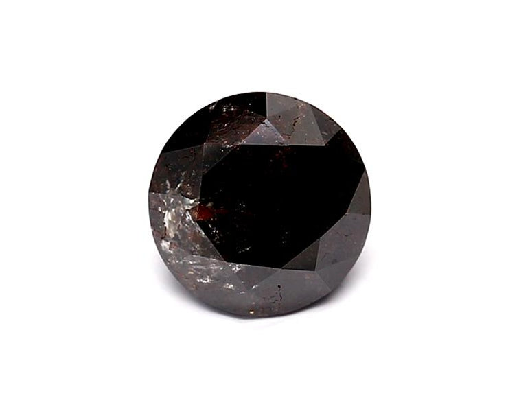 0.95 Carat Natural Black Round Diamond GIA
