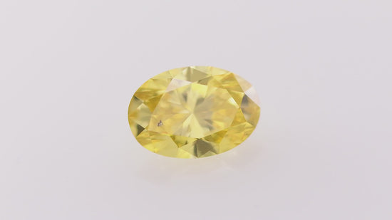 0.37 Carat Fancy Vivid Yellow Oval Diamond SI1 GIA