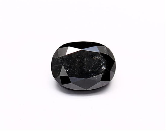 1.22 Carat Natural Black Oval Diamond GIA