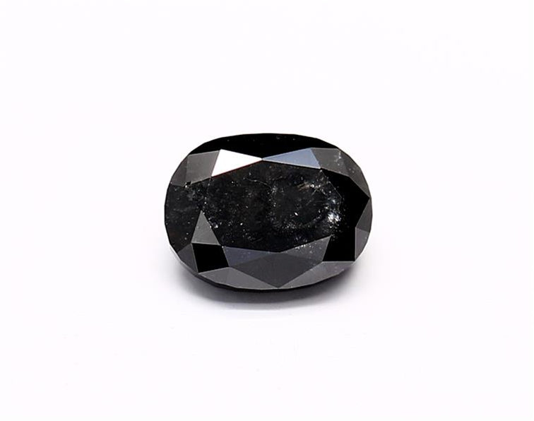 1.22 Carat Natural Black Oval Diamond GIA