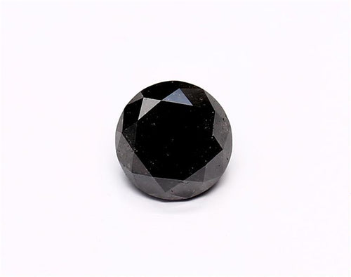 1.05 Carat Natural Black Round Diamond GIA