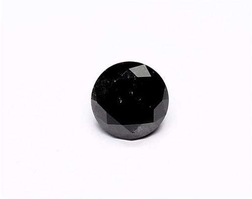 1.07 Carat Natural Black Round Diamond GIA