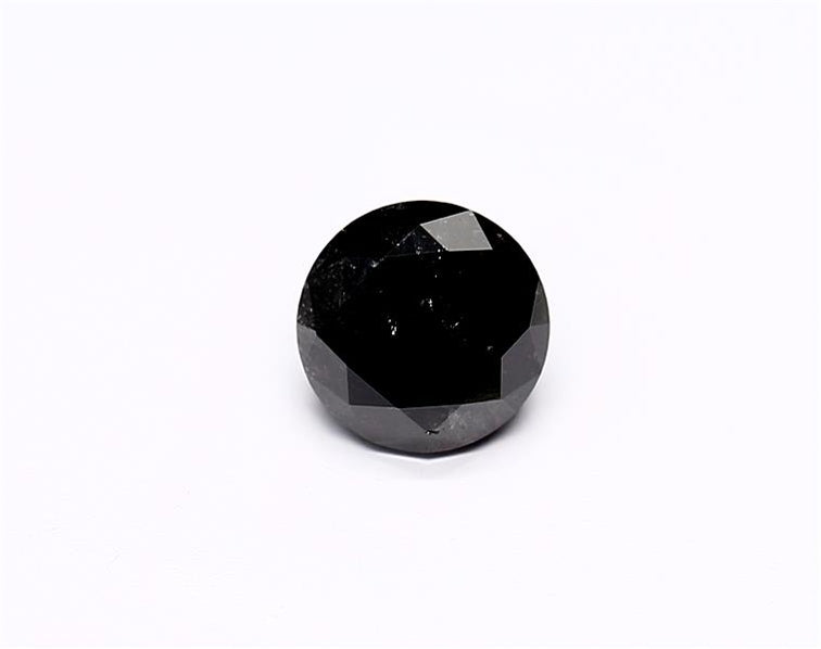 1.07 Carat Natural Black Round Diamond GIA