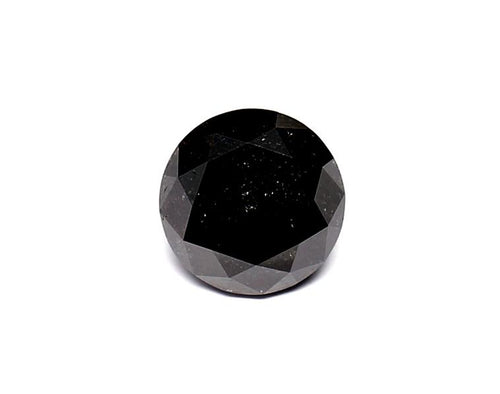 1.32 Carat Natural Black Round Diamond GIA