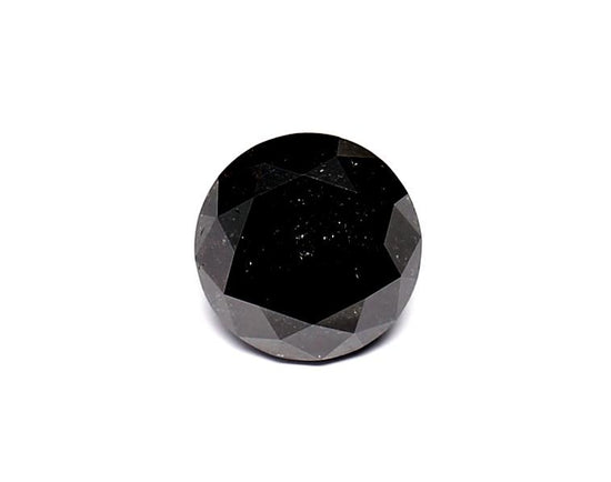 1.32 Carat Natural Black Round Diamond GIA