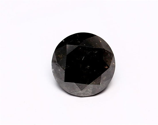 0.84 Carat Natural Black Round Diamond GIA