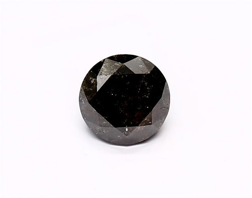 1.14 Carat Natural Black Round Diamond GIA