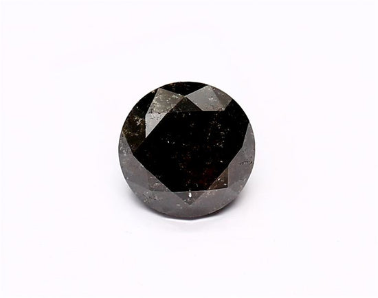 1.14 Carat Natural Black Round Diamond GIA