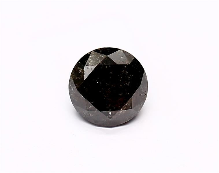 1.14 Carat Natural Black Round Diamond GIA