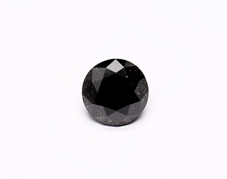 0.69 Carat Natural Black Round Diamond GIA