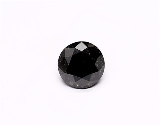 0.69 Carat Natural Black Round Diamond GIA