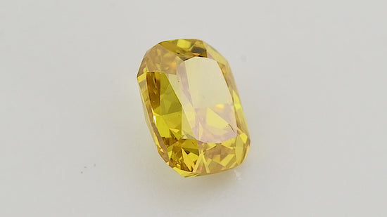 0.30 Carat Fancy Deep Orange Yellow Cushion Diamond (SI2) GIA
