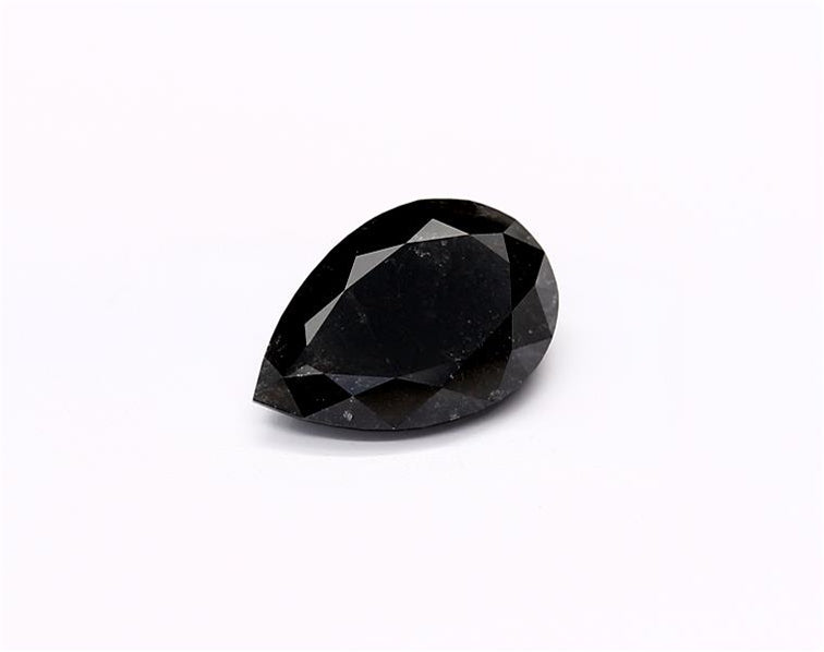 2.07 Carat Natural Black Pear Diamond GIA