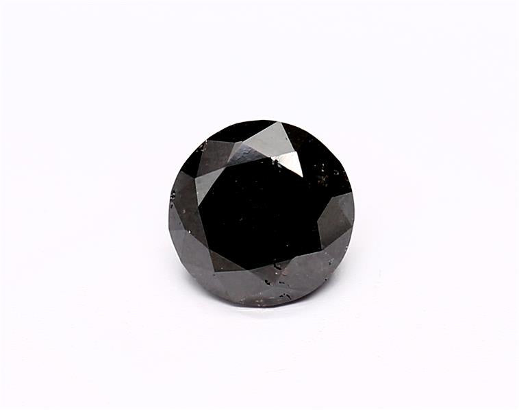 0.97 Carat Natural Black Round Diamond GIA
