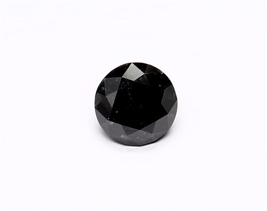 1.07 Carat Natural Black Round Diamond GIA
