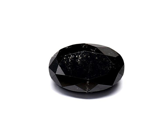 1.35 Carat Natural Black Oval Diamond GIA