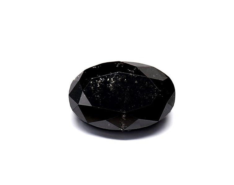 1.35 Carat Natural Black Oval Diamond GIA
