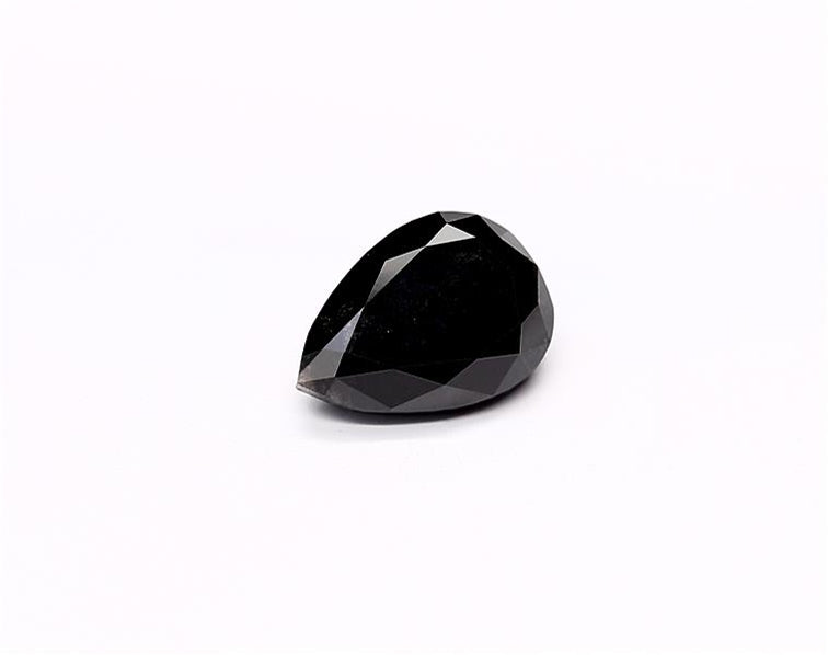 1.65 Carat Natural Black Pear Diamond GIA