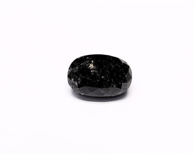 2.91 Carat Natural Black Oval Diamond GIA