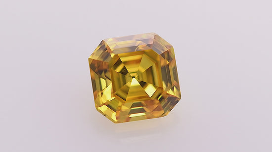 0.75 Carat Fancy Vivid Orangy Yellow Asscher Diamond SI2 GIA