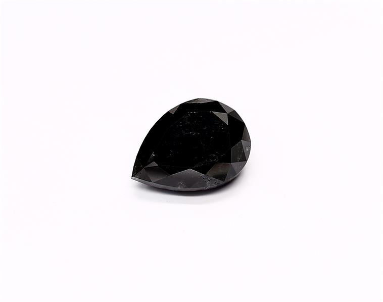 2.38 Carat Natural Black Pear Diamond GIA