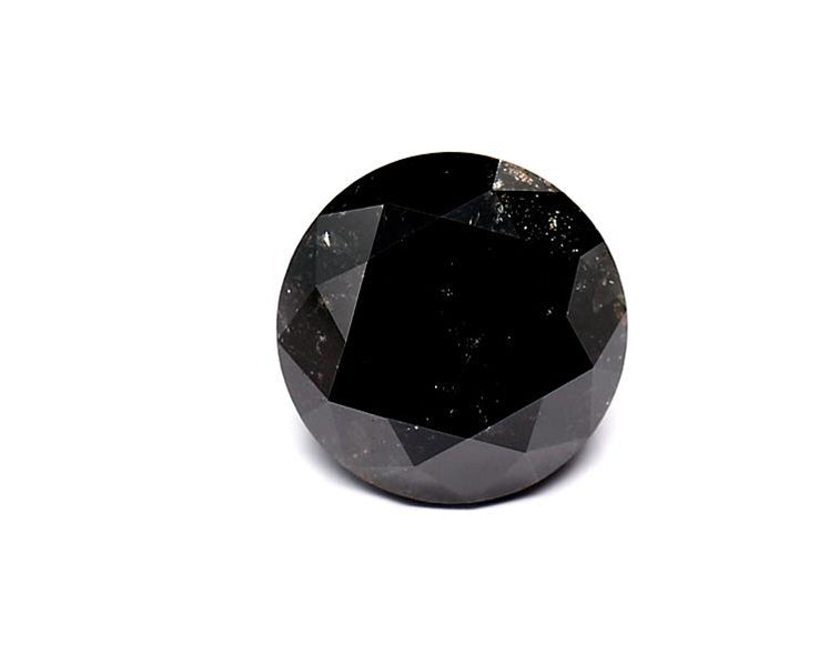 2.44 Carat Natural Black Round Diamond GIA