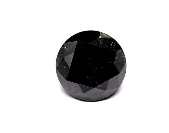 2.44 Carat Natural Black Round Diamond GIA