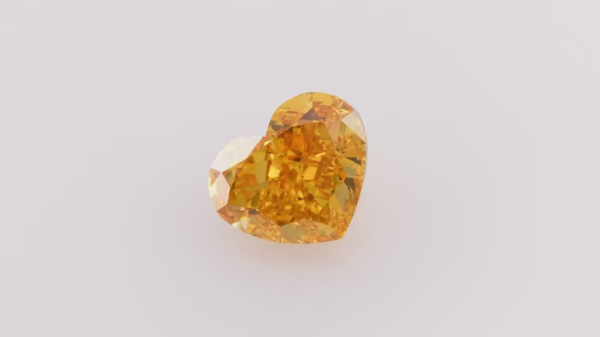 1.00 Carat Fancy Vivid Yellowish Orange HEART Diamond SI1 GIA