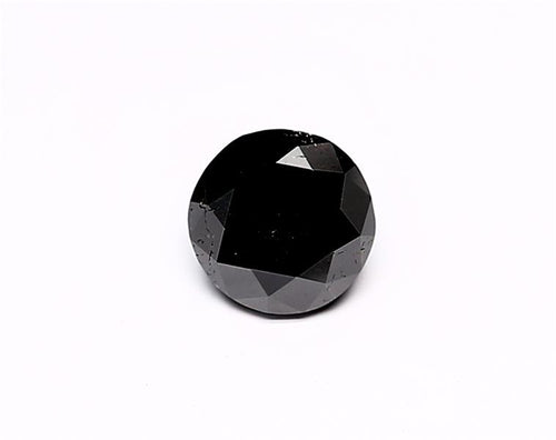 1.08 Carat Natural Black Round Diamond GIA