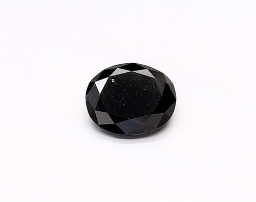 0.63 Carat Natural Black Oval Diamond GIA