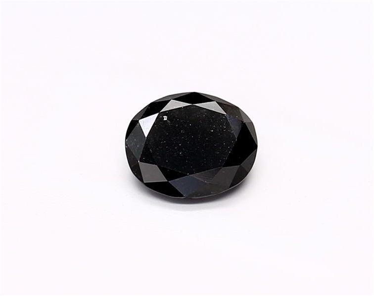 0.63 Carat Natural Black Oval Diamond GIA