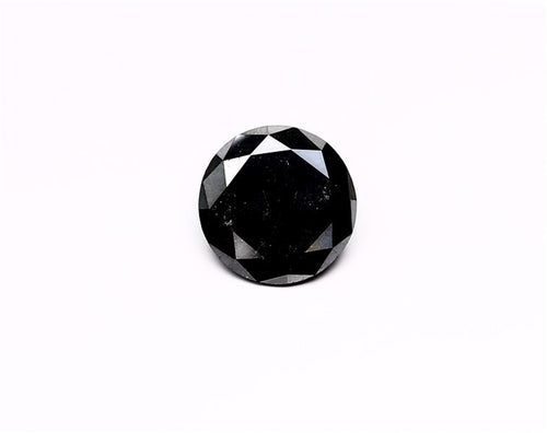 1.77 Carat Natural Black Round Diamond GIA