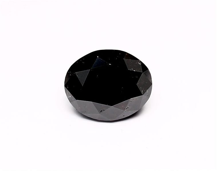 2.22 Carat Natural Black Oval Diamond GIA