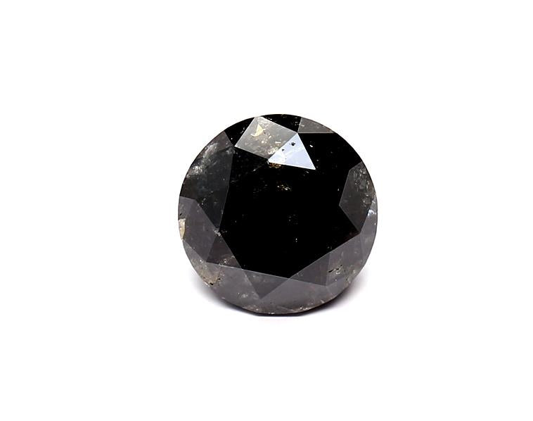 2.48 Carat Natural Black Round Diamond GIA
