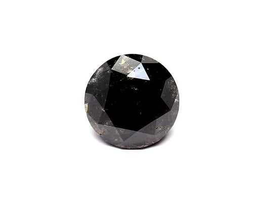 2.48 Carat Natural Black Round Diamond GIA