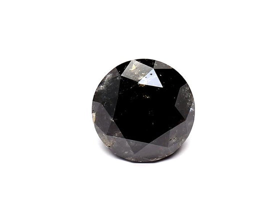 2.48 Carat Natural Black Round Diamond GIA