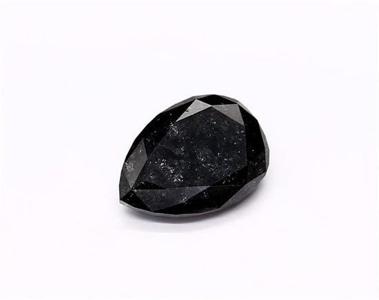 1.11 Carat Natural Black Pear Diamond GIA