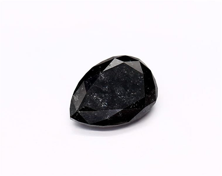 1.11 Carat Natural Black Pear Diamond GIA