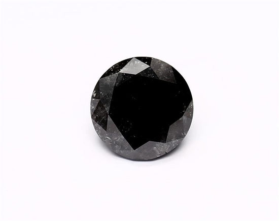 2.38 Carat Natural Black Round Diamond GIA