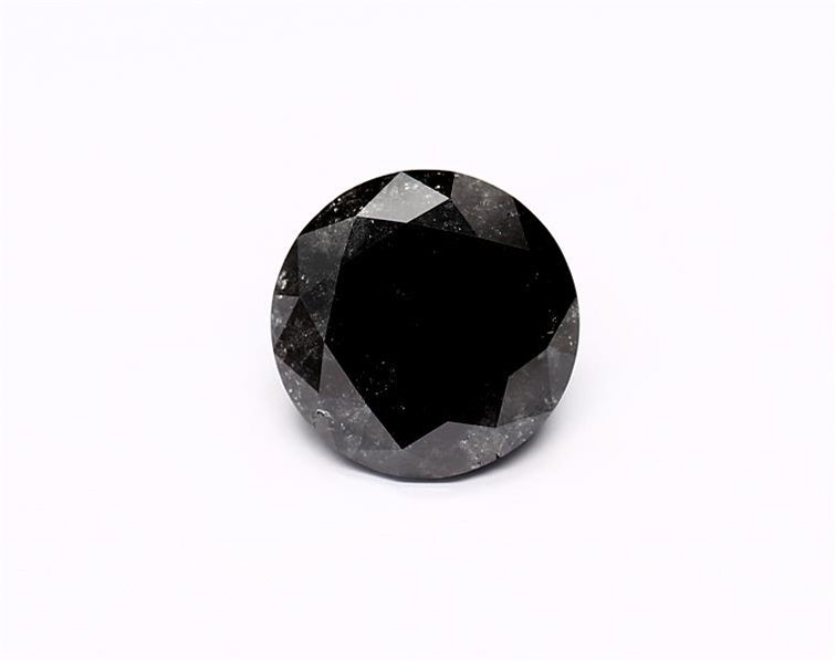 2.38 Carat Natural Black Round Diamond GIA
